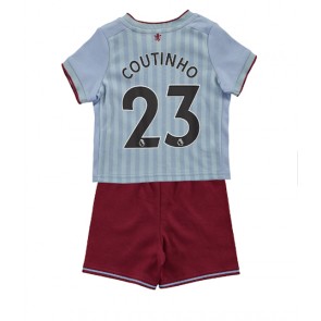 Aston Villa Philippe Coutinho #23 kläder Barn 2022-23 Bortatröja Kortärmad (+ korta byxor)